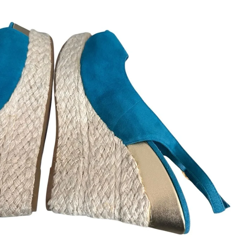 Dolce Vita Teal Suede Wedge Sandals Size 6